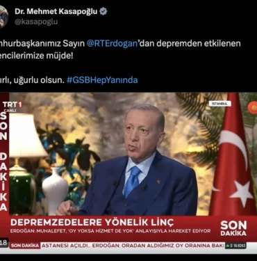 Cumhurbaşkanı Erdoğan'dan depremzede öğrencilere burs müjdesi