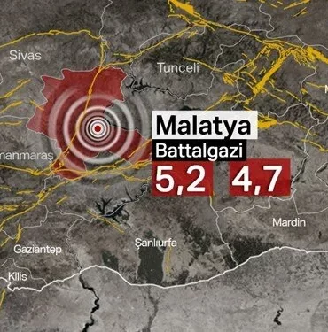 Malatya'da 5,2 ve 4,7 büyüklüğünde iki deprem 5 T3XF_g2veU2qLSrvdngoOA